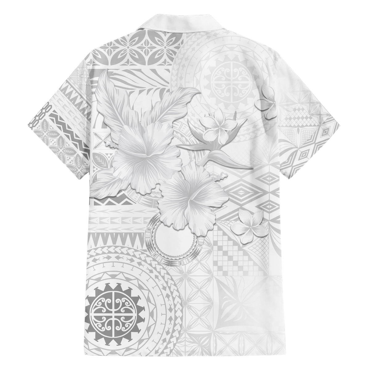 Samoa Siapo Pattern With White Hibiscus Hawaiian Shirt LT05 - Polynesian Pride