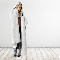 Samoa Siapo Pattern With White Hibiscus Hooded Blanket