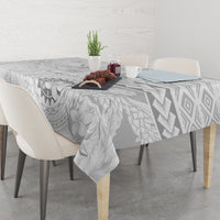 Samoa Siapo Pattern With White Hibiscus Tablecloth