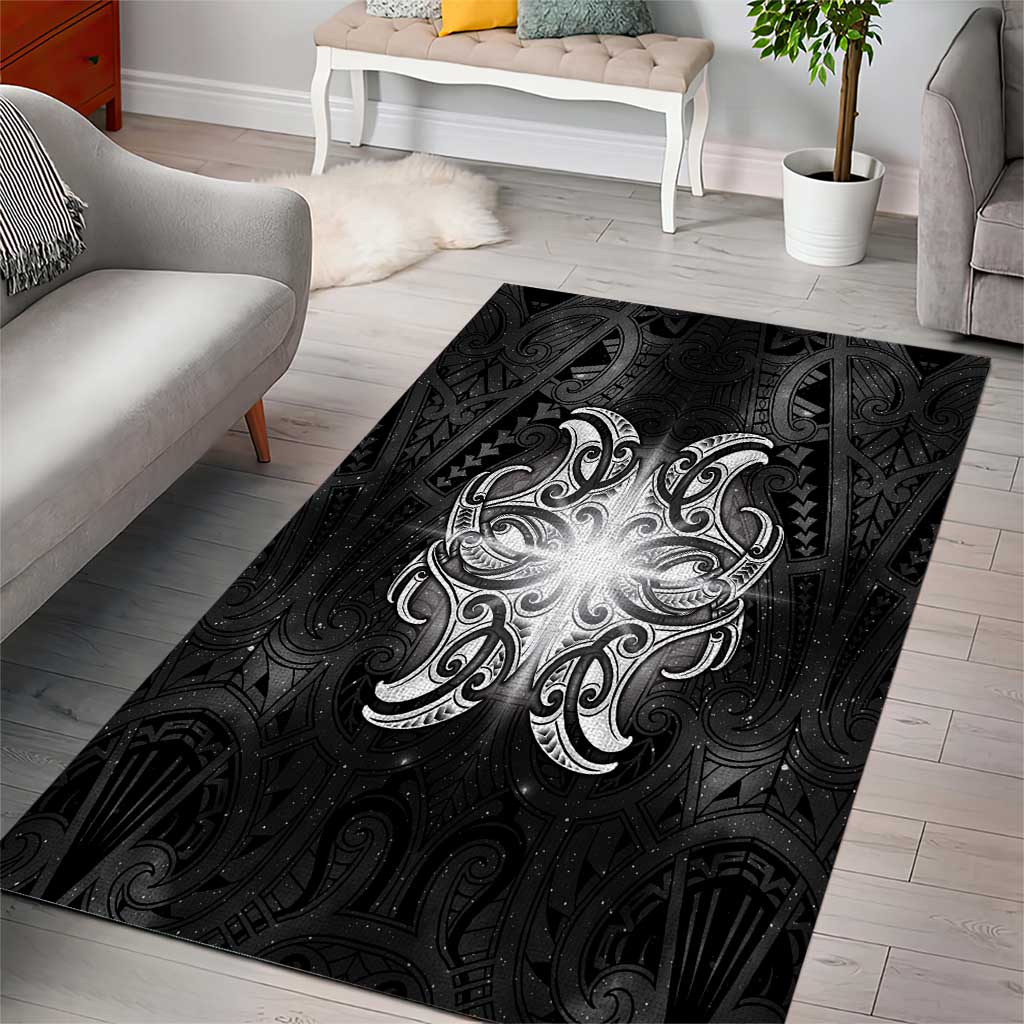 New Zealand Matariki Area Rug Maori Moko Black Galaxy