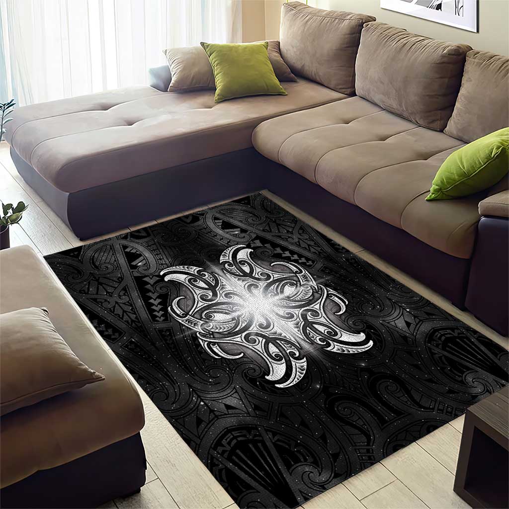 New Zealand Matariki Area Rug Maori Moko Black Galaxy