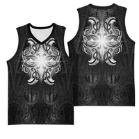 New Zealand Matariki Basketball Jersey Maori Moko Black Galaxy