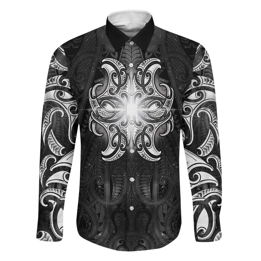 New Zealand Matariki Family Matching Mermaid Dress and Hawaiian Shirt Maori Moko Black Galaxy