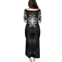 New Zealand Matariki Family Matching Puletasi and Hawaiian Shirt Maori Moko Black Galaxy