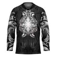 New Zealand Matariki Hockey Jersey Maori Moko Black Galaxy LT05 Unisex Black - Polynesian Pride