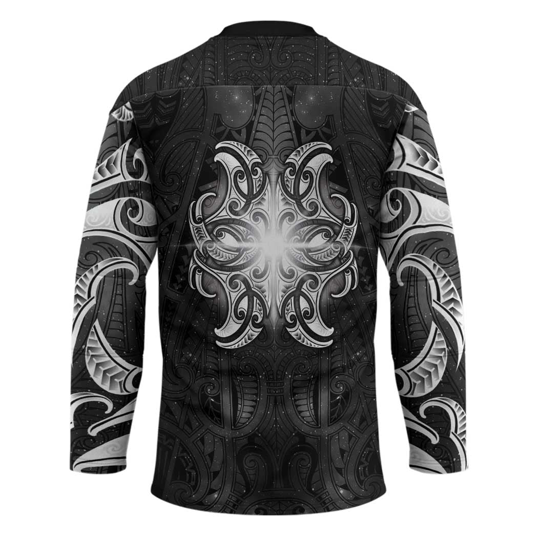 New Zealand Matariki Hockey Jersey Maori Moko Black Galaxy LT05 - Polynesian Pride