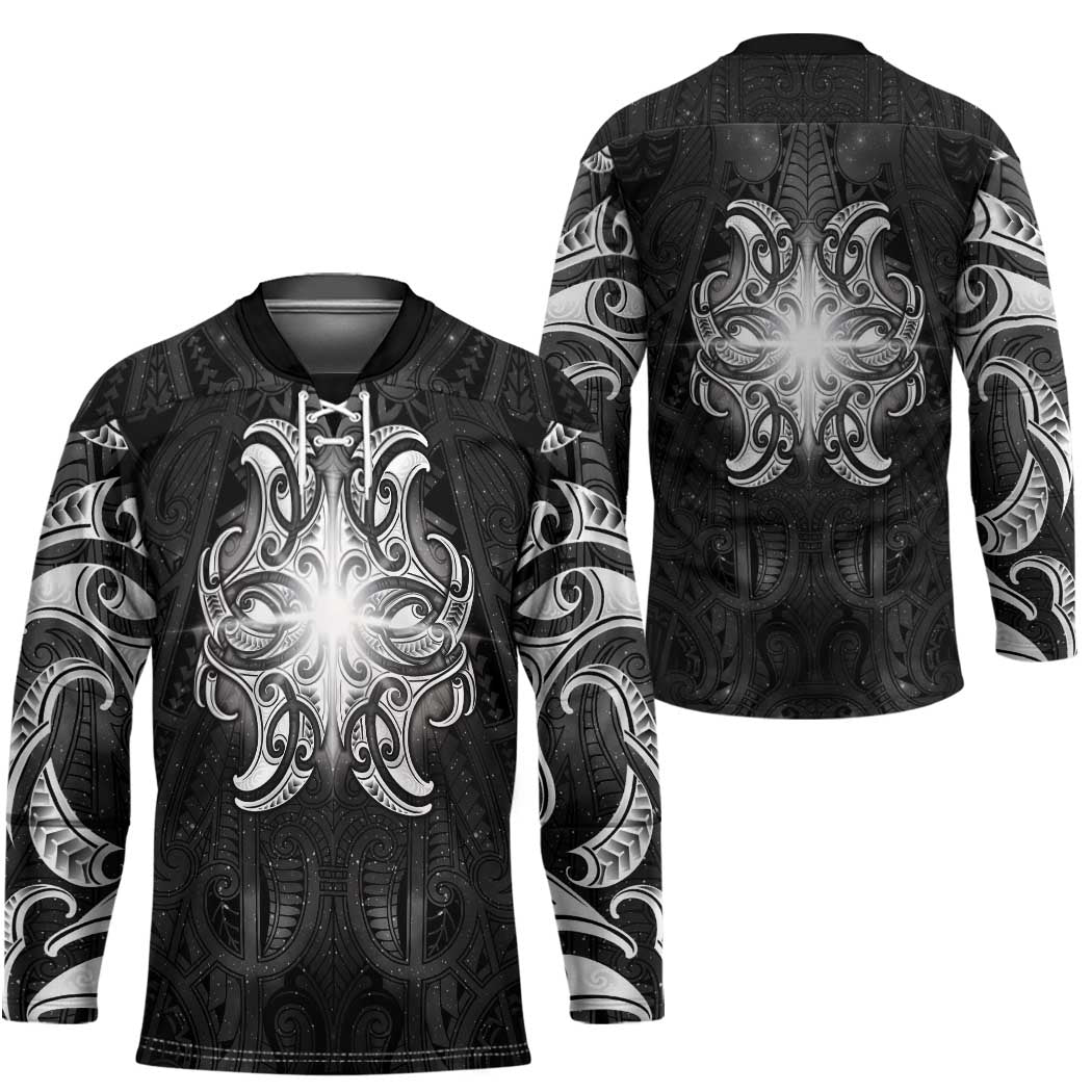 New Zealand Matariki Hockey Jersey Maori Moko Black Galaxy LT05 - Polynesian Pride