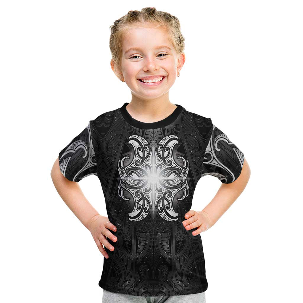 New Zealand Matariki Kid T Shirt Maori Moko Black Galaxy