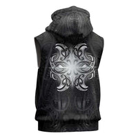 New Zealand Matariki Sleeveless Zip Hoodie Maori Moko Black Galaxy LT05 - Polynesian Pride