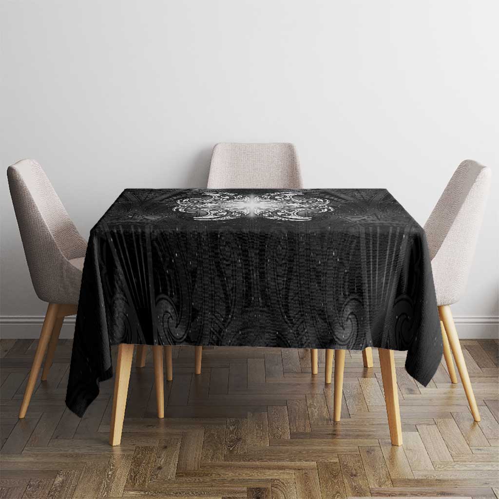 New Zealand Matariki Tablecloth Maori Moko Black Galaxy