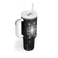 New Zealand Matariki Tumbler With Handle Maori Moko Black Galaxy LT05 - Polynesian Pride