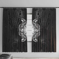 New Zealand Matariki Window Curtain Maori Moko Black Galaxy