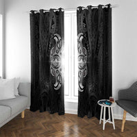 New Zealand Matariki Window Curtain Maori Moko Black Galaxy