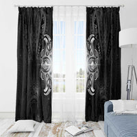 New Zealand Matariki Window Curtain Maori Moko Black Galaxy
