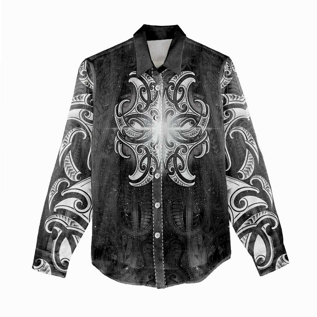 New Zealand Matariki Women Casual Shirt Maori Moko Black Galaxy