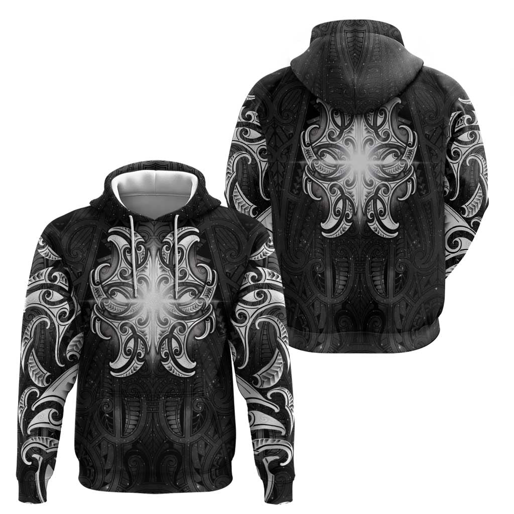 New Zealand Matariki Zip Hoodie Maori Moko Black Galaxy