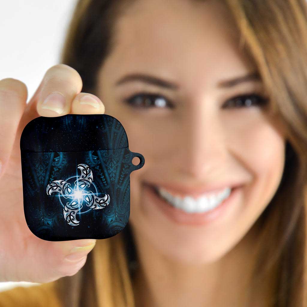New Zealand Matariki Waita AirPods Case Maori Moko Dark Blue Galaxy