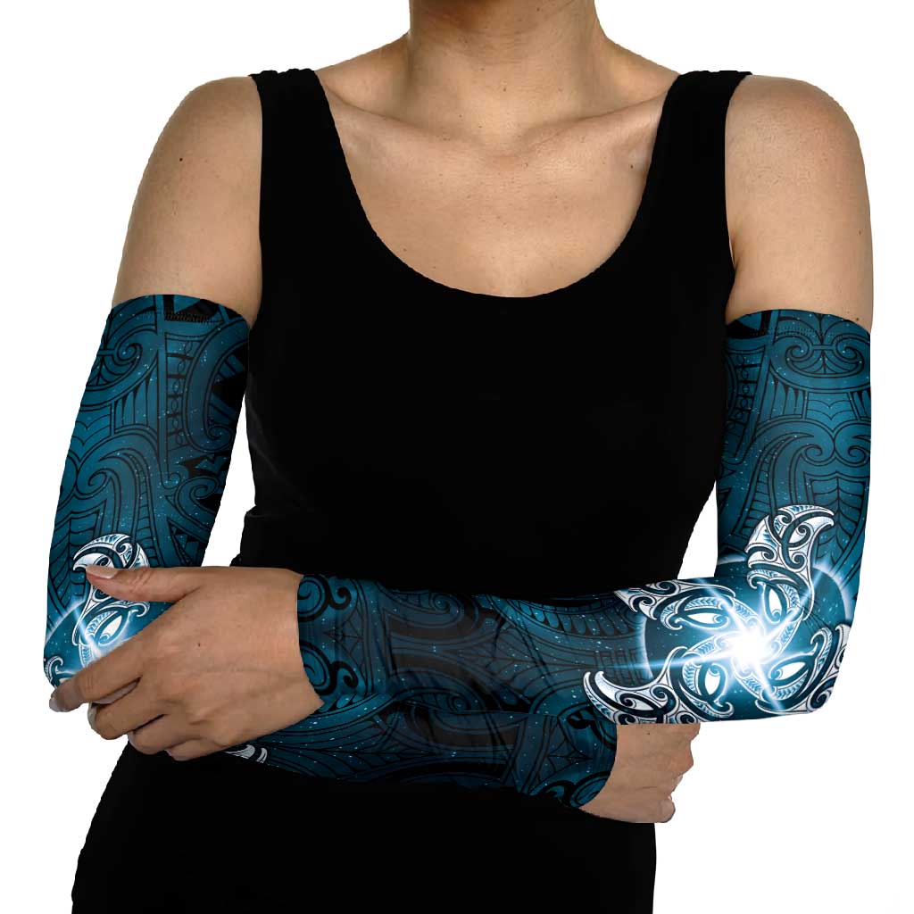 New Zealand Matariki Waita Arm Sleeves Maori Moko Dark Blue Galaxy