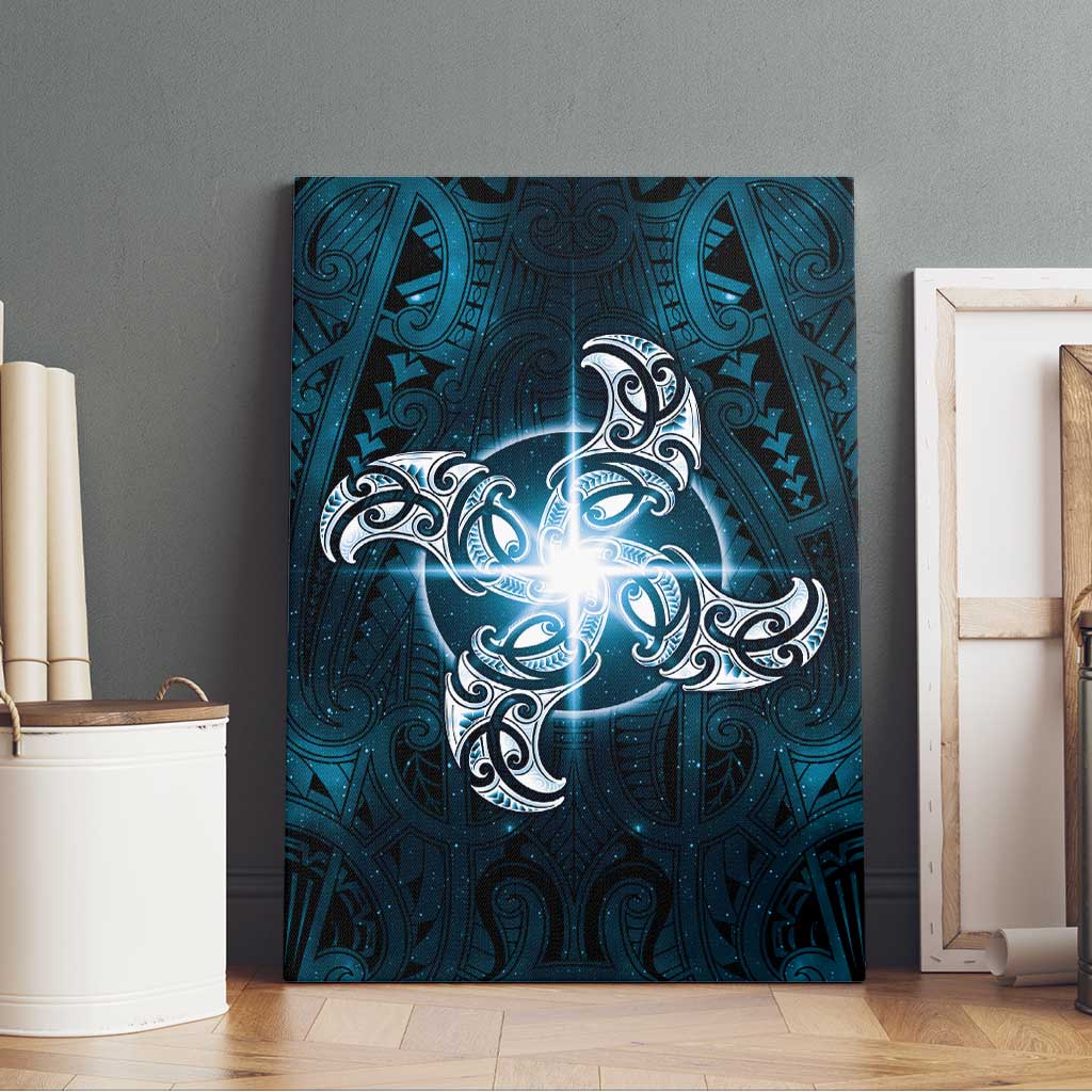 New Zealand Matariki Waita Canvas Wall Art Maori Moko Dark Blue Galaxy LT05 - Polynesian Pride