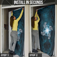 New Zealand Matariki Waita Door Cover Maori Moko Dark Blue Galaxy