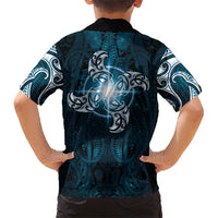 New Zealand Matariki Waita Family Matching Mermaid Dress and Hawaiian Shirt Maori Moko Dark Blue Galaxy LT05 - Polynesian Pride