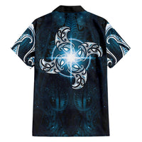 New Zealand Matariki Waita Family Matching Mermaid Dress and Hawaiian Shirt Maori Moko Dark Blue Galaxy LT05 - Polynesian Pride