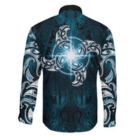 New Zealand Matariki Waita Family Matching Mermaid Dress and Hawaiian Shirt Maori Moko Dark Blue Galaxy LT05 - Polynesian Pride