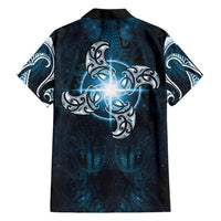 New Zealand Matariki Waita Family Matching Tank Maxi Dress and Hawaiian Shirt Maori Moko Dark Blue Galaxy