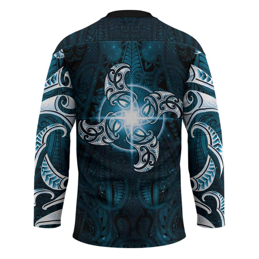New Zealand Matariki Waita Hockey Jersey Maori Moko Dark Blue Galaxy