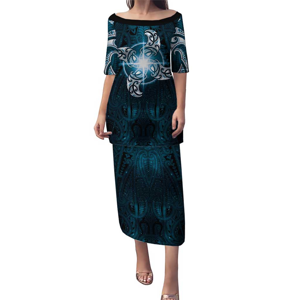 New Zealand Matariki Waita Puletasi Maori Moko Dark Blue Galaxy