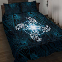 New Zealand Matariki Waita Quilt Bed Set Maori Moko Dark Blue Galaxy