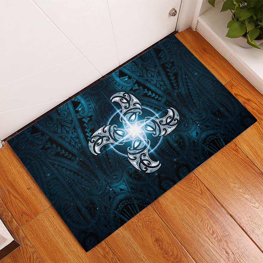 New Zealand Matariki Waita Rubber Doormat Maori Moko Dark Blue Galaxy