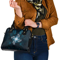 New Zealand Matariki Waita Shoulder Handbag Maori Moko Dark Blue Galaxy