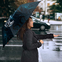 New Zealand Matariki Waita Umbrella Maori Moko Dark Blue Galaxy LT05 - Polynesian Pride