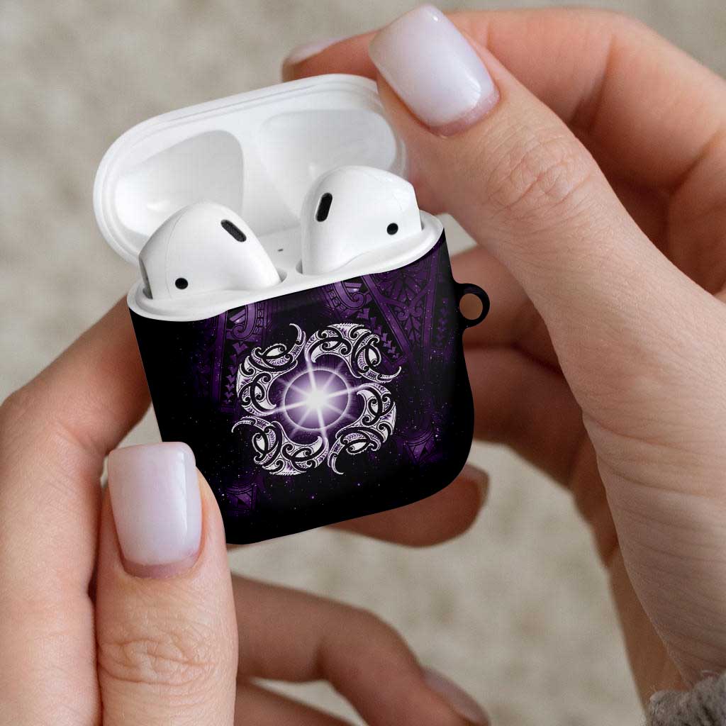 New Zealand Matariki Waipunarangi AirPods Case Maori Moko Purple Galaxy