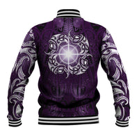 New Zealand Matariki Waipunarangi Baseball Jacket Maori Moko Purple Galaxy LT05 - Polynesian Pride