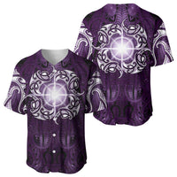 New Zealand Matariki Waipunarangi Baseball Jersey Maori Moko Purple Galaxy
