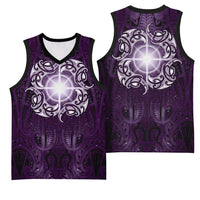New Zealand Matariki Waipunarangi Basketball Jersey Maori Moko Purple Galaxy
