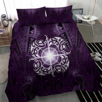 New Zealand Matariki Waipunarangi Bedding Set Maori Moko Purple Galaxy LT05 - Polynesian Pride