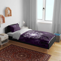 New Zealand Matariki Waipunarangi Bedding Set Maori Moko Purple Galaxy LT05 - Polynesian Pride