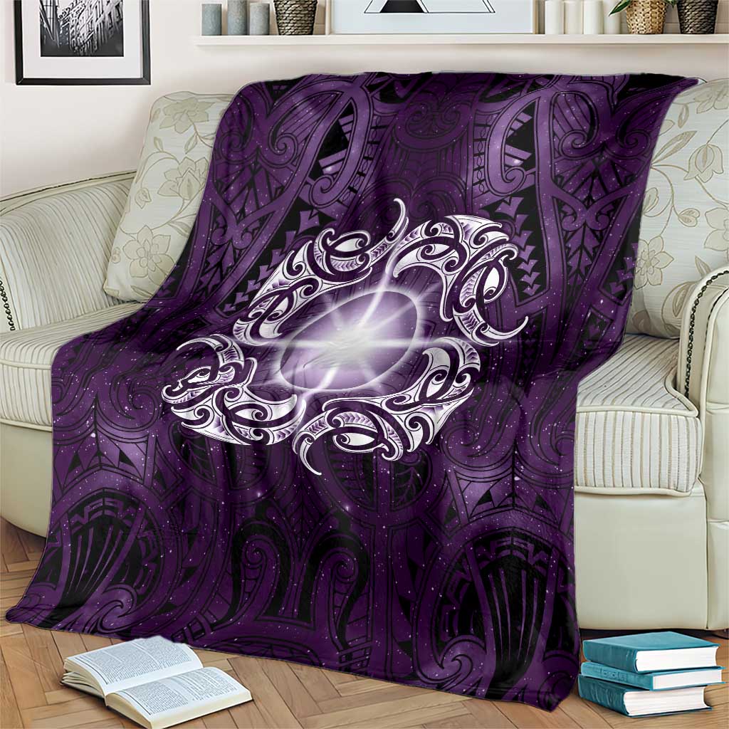 New Zealand Matariki Waipunarangi Blanket Maori Moko Purple Galaxy LT05 - Polynesian Pride