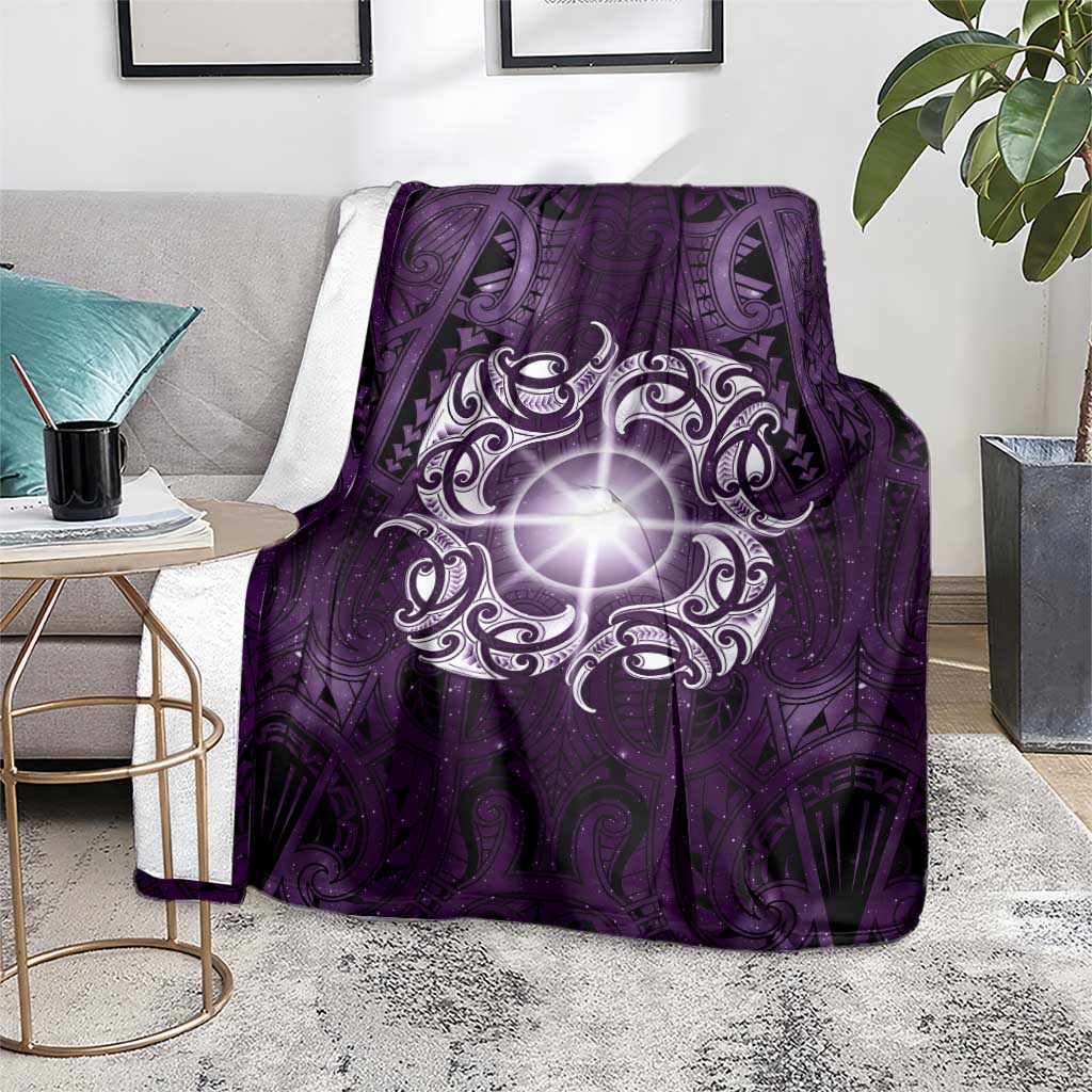 New Zealand Matariki Waipunarangi Blanket Maori Moko Purple Galaxy LT05 - Polynesian Pride