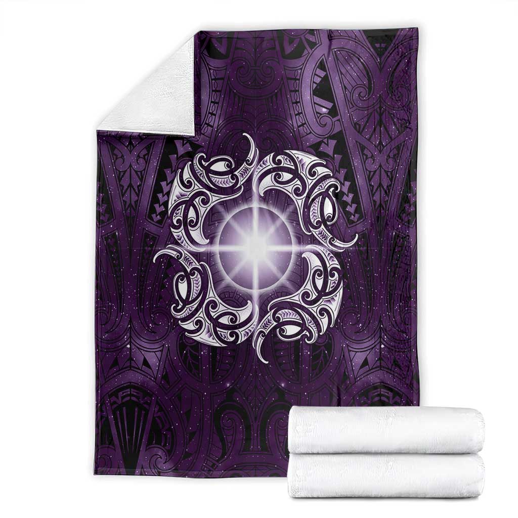 New Zealand Matariki Waipunarangi Blanket Maori Moko Purple Galaxy LT05 - Polynesian Pride