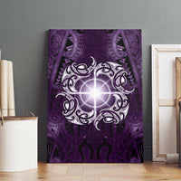 New Zealand Matariki Waipunarangi Canvas Wall Art Maori Moko Purple Galaxy