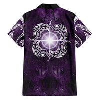 New Zealand Matariki Waipunarangi Family Matching Mermaid Dress and Hawaiian Shirt Maori Moko Purple Galaxy LT05 - Polynesian Pride