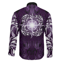 New Zealand Matariki Waipunarangi Family Matching Mermaid Dress and Hawaiian Shirt Maori Moko Purple Galaxy LT05 - Polynesian Pride