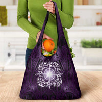 New Zealand Matariki Waipunarangi Grocery Bag Maori Moko Purple Galaxy