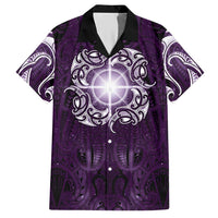 New Zealand Matariki Waipunarangi Hawaiian Shirt Maori Moko Purple Galaxy