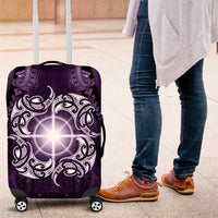 New Zealand Matariki Waipunarangi Luggage Cover Maori Moko Purple Galaxy