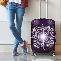 New Zealand Matariki Waipunarangi Luggage Cover Maori Moko Purple Galaxy